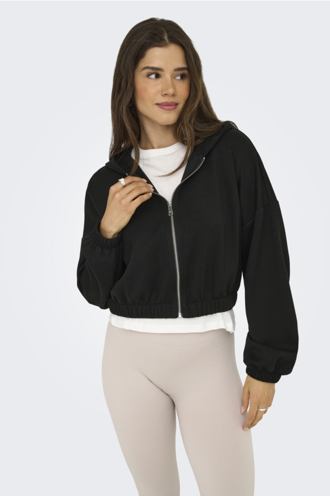 ONLSCARLETT LIFE LS ZIP HOOD SWT NO 15346449 BLACK
